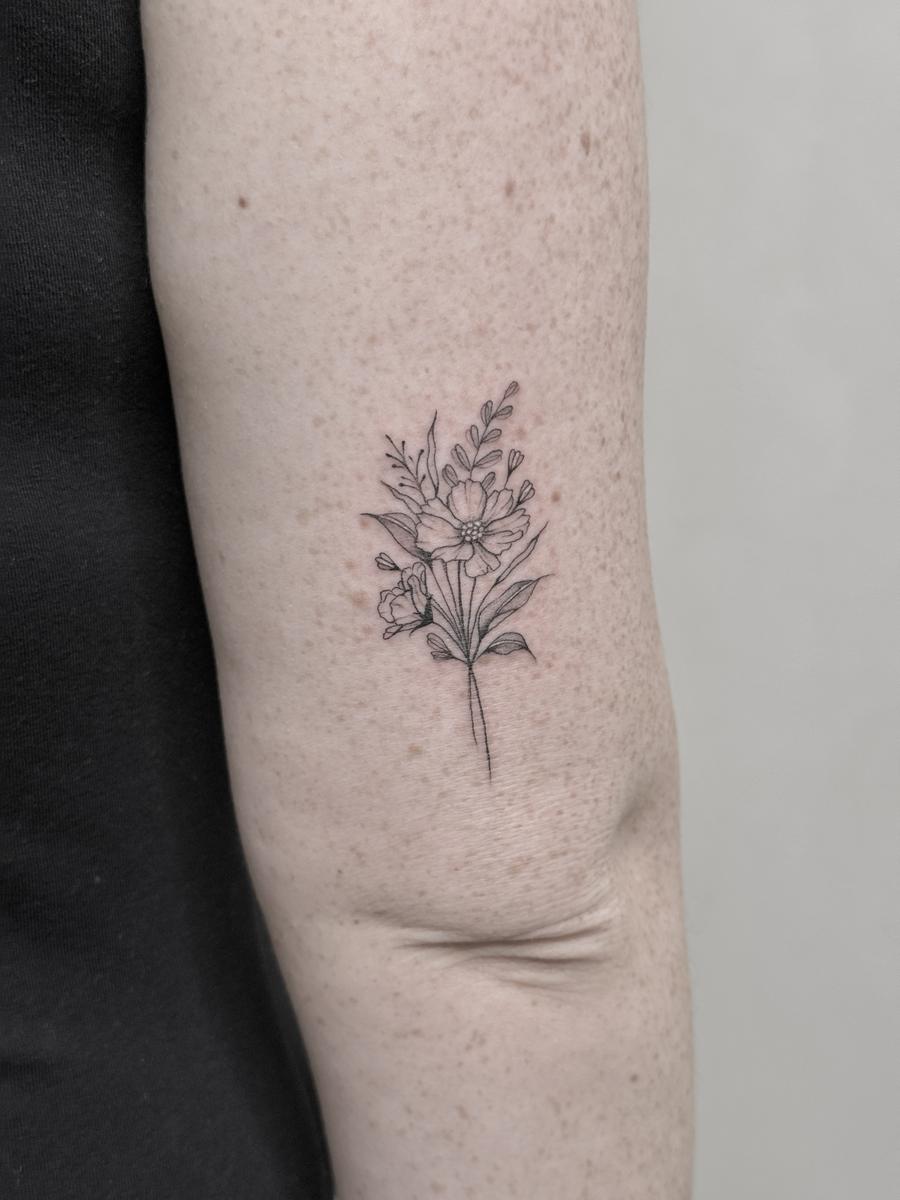 Fine line tattoo work