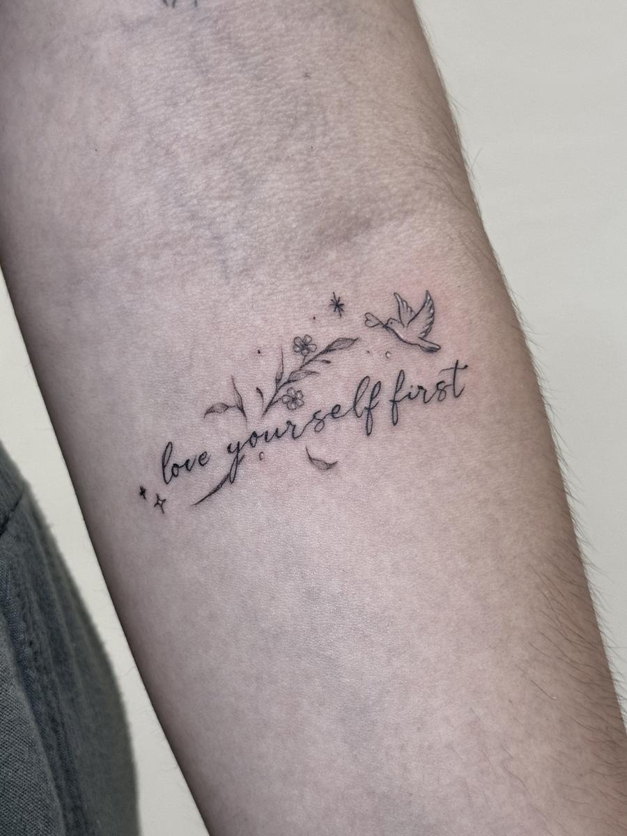 Fine line tattoo work