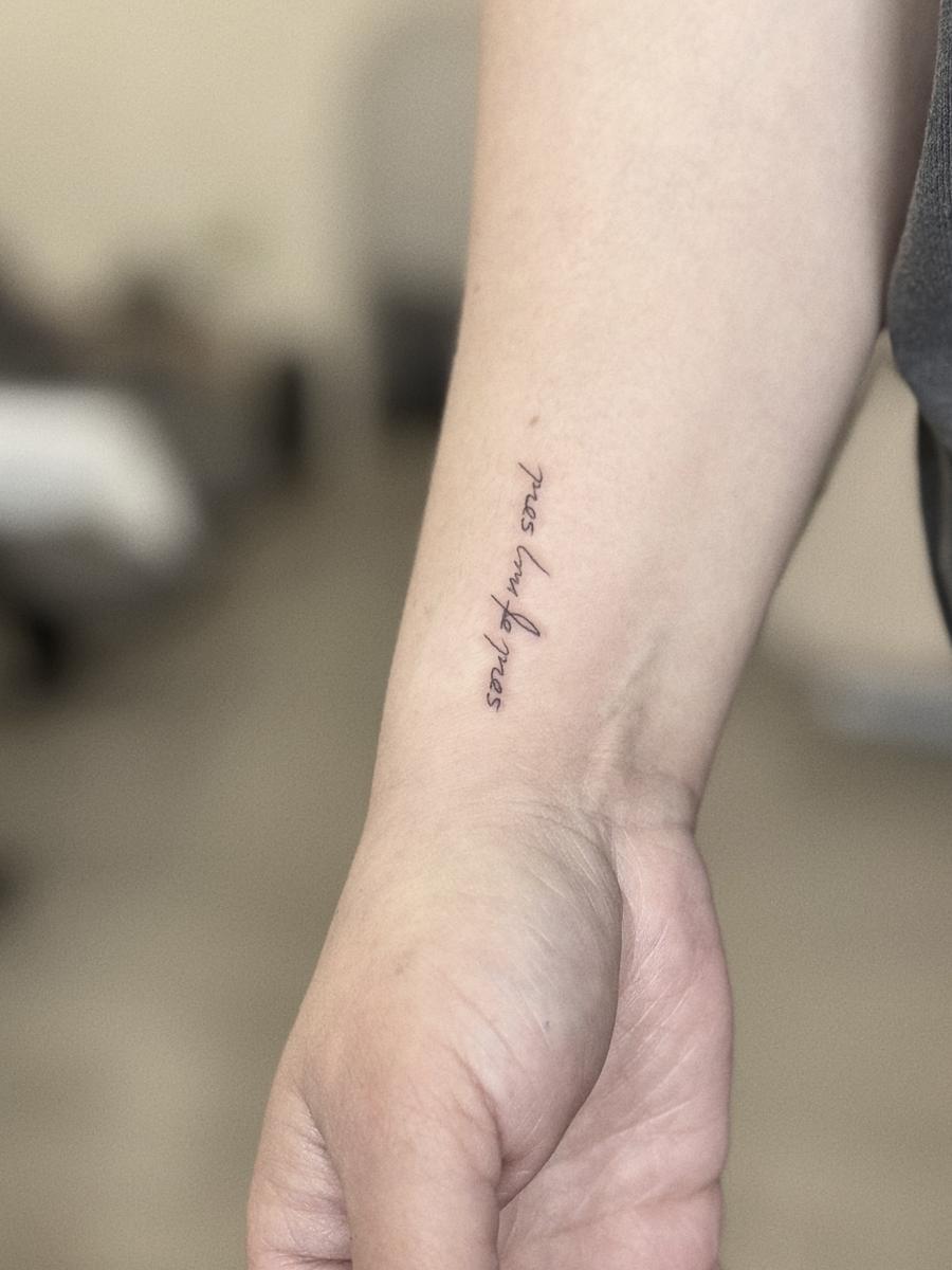 Fine line tattoo work